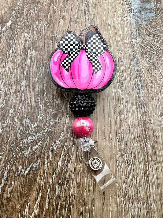 Pink Pumpkin Badge Reel