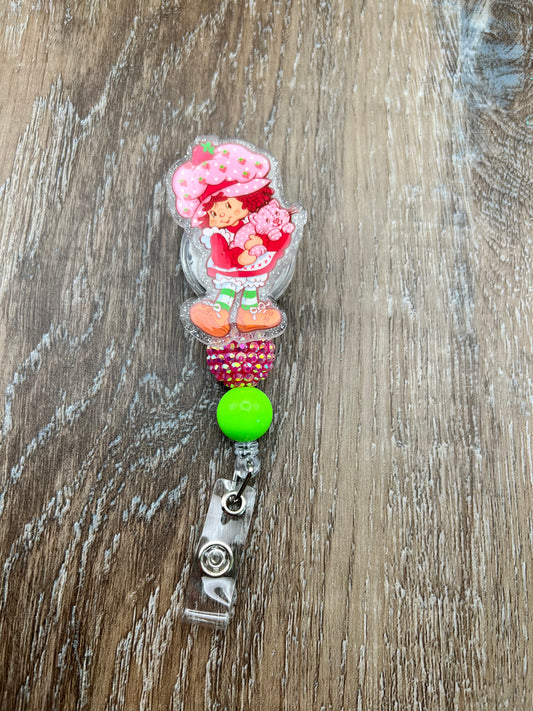 Strawberry Character Retractable Badge Reel