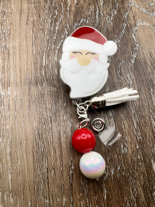 Santa Badge Reel with removable charm