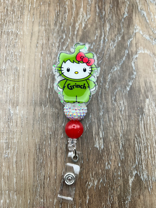 Grinch Kitty Badge Reel