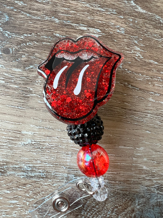 Kiss Tongue Badge Reel